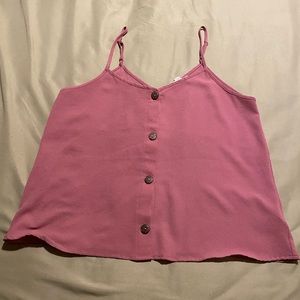 Pink button down tank top. Size Large.